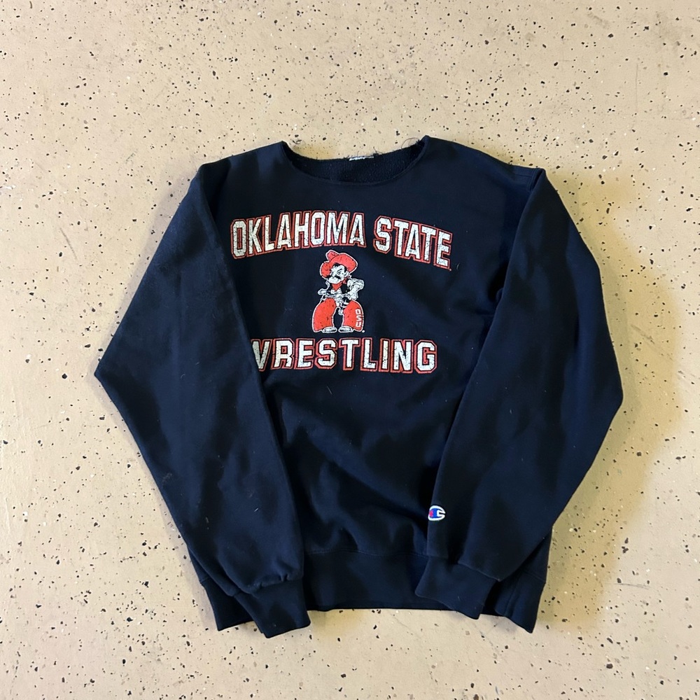 Oklahoma State Wrestling Champion Crewneck with Cut Collar
